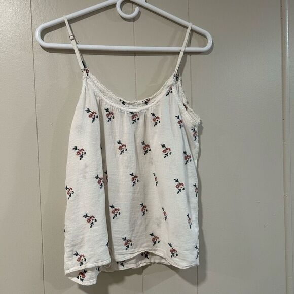 Abercrombie & Fitch tank top with embroidered flower tank sz: Medium - Picture 2 of 5